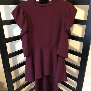 Wine/Eggplant plus size high-low top